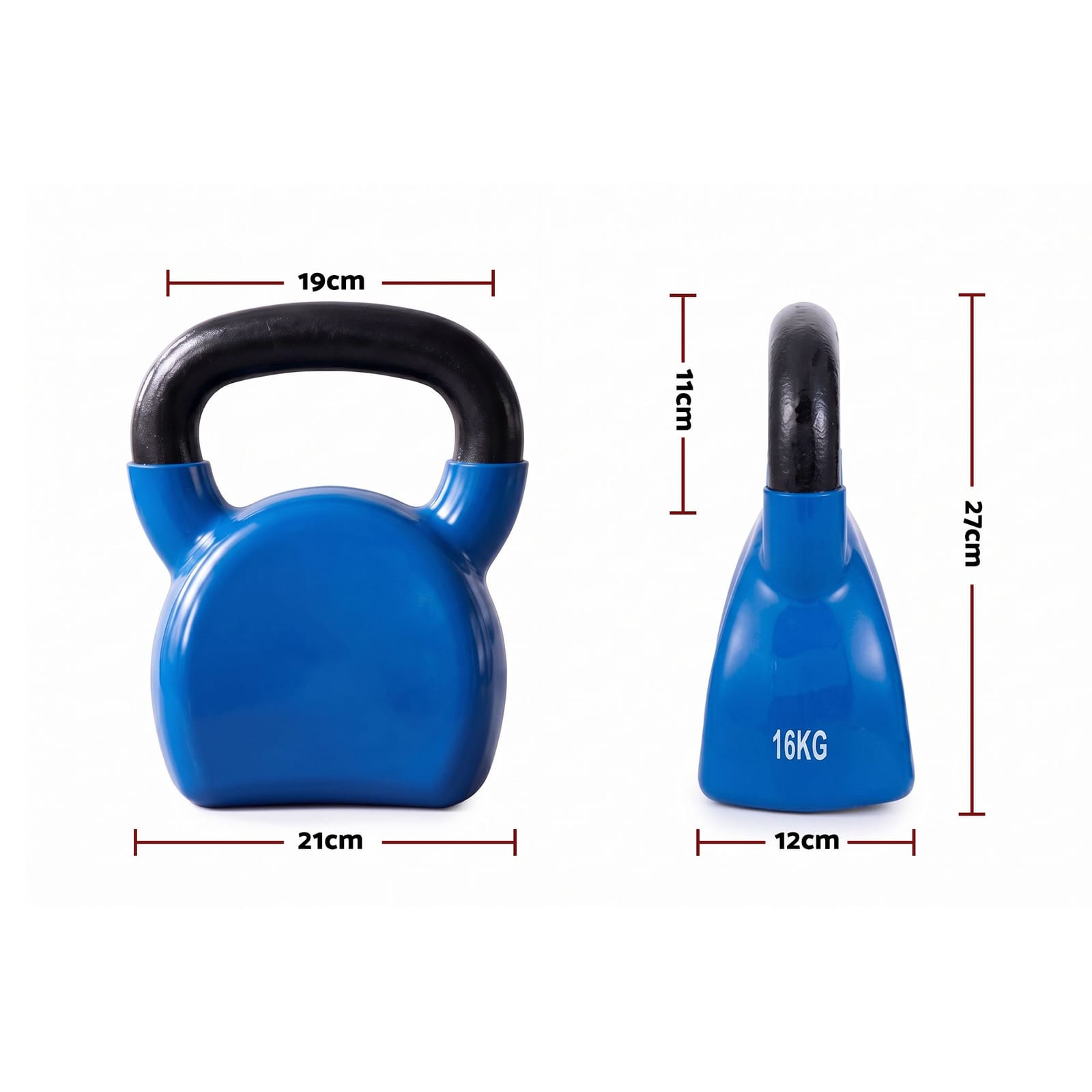 Kettlebell Weight Cast Iron Blue 21x12x27cm