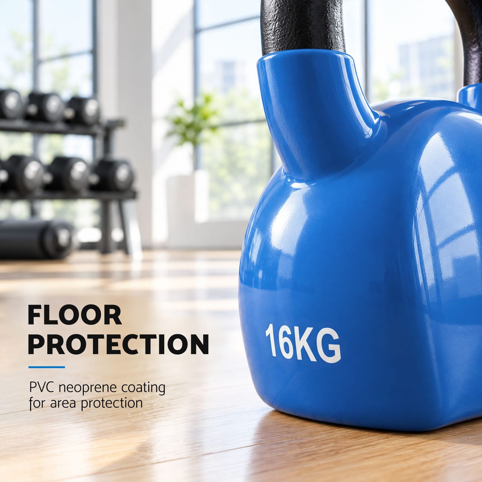 Kettlebell Weight Cast Iron Blue 21x12x27cm