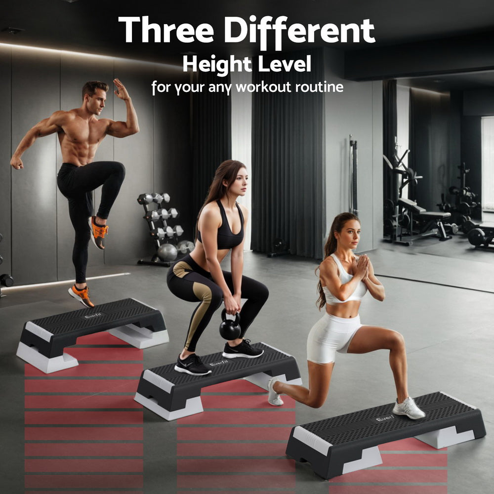 3 Level Aerobic Step Adjustable Stepper for Home Workouts with Gym & Training Step