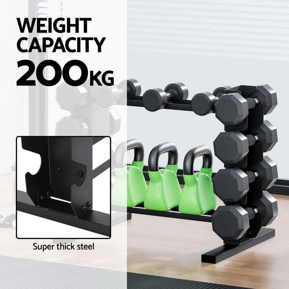 Dumbbells Rack Dumbbell Kettlebell Stand Home Gym Storage 200kg Capacity
