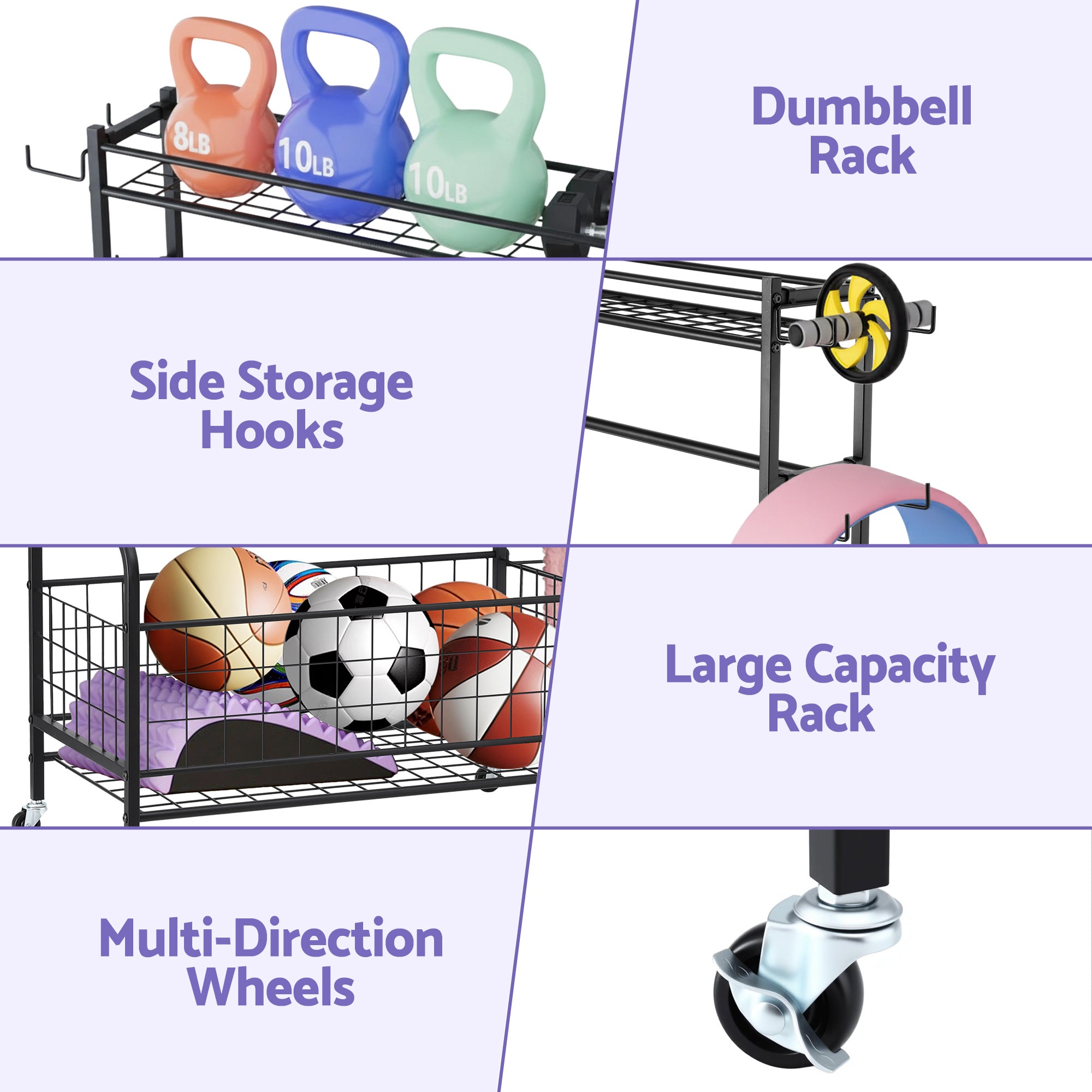 Dumbbell Rack Weight Rack for Dumbbells Home Gym Storage Black