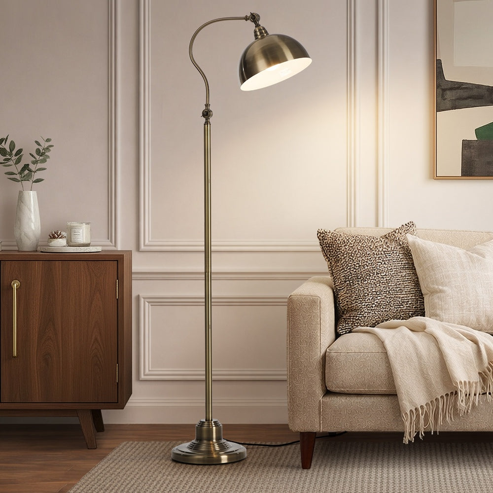Floor Lamp Standing Light Metal Frame Bronze Finish Indoor Home Decor