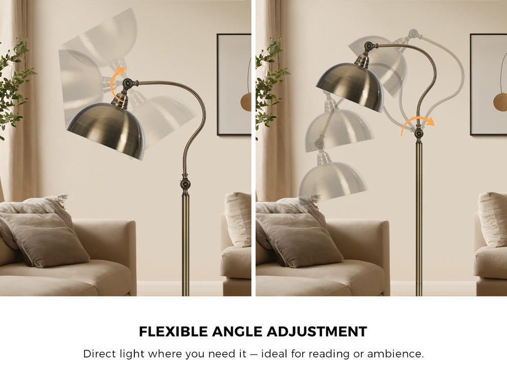 Floor Lamp Standing Light Metal Frame Bronze Finish Indoor Home Decor