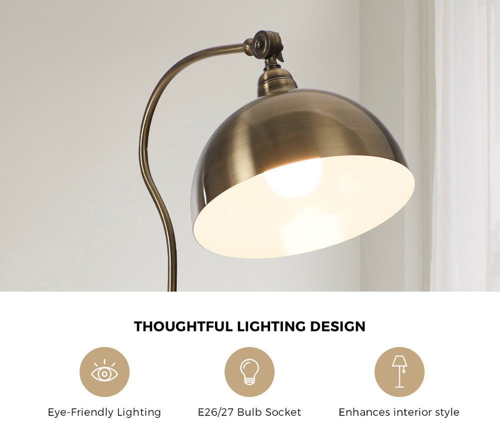 Floor Lamp Standing Light Metal Frame Bronze Finish Indoor Home Decor
