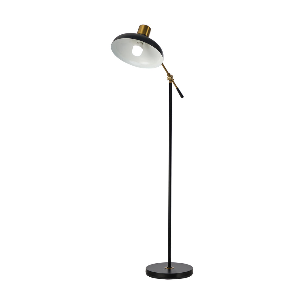 Adjustable Height Floor Lamp Standing Light Metal Frame Black Home Decor
