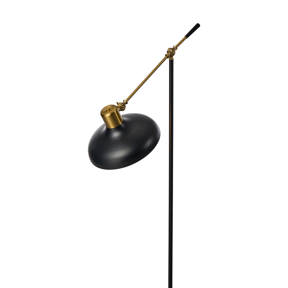 Adjustable Height Floor Lamp Standing Light Metal Frame Black Home Decor