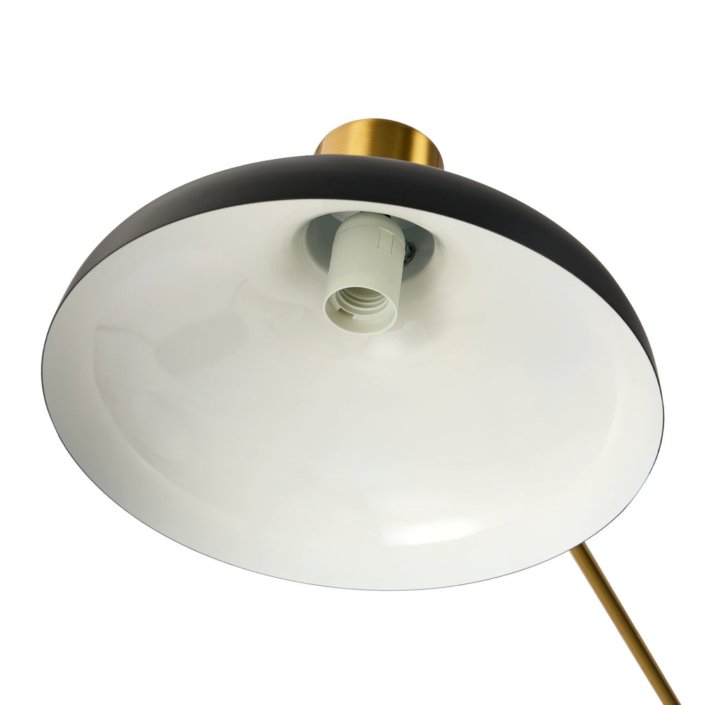 Adjustable Height Floor Lamp Standing Light Metal Frame Black Home Decor