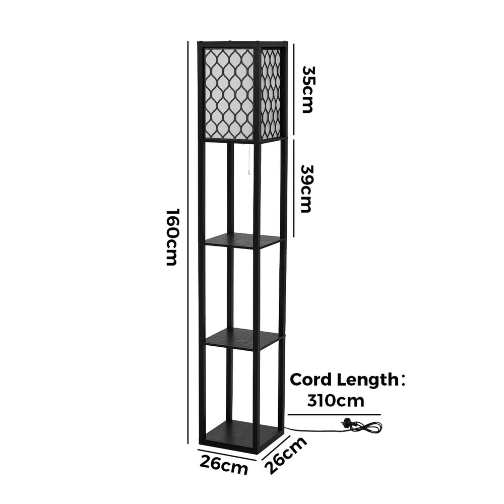 Floor Lamp Metal Fabric Shade 26x26x160cm
