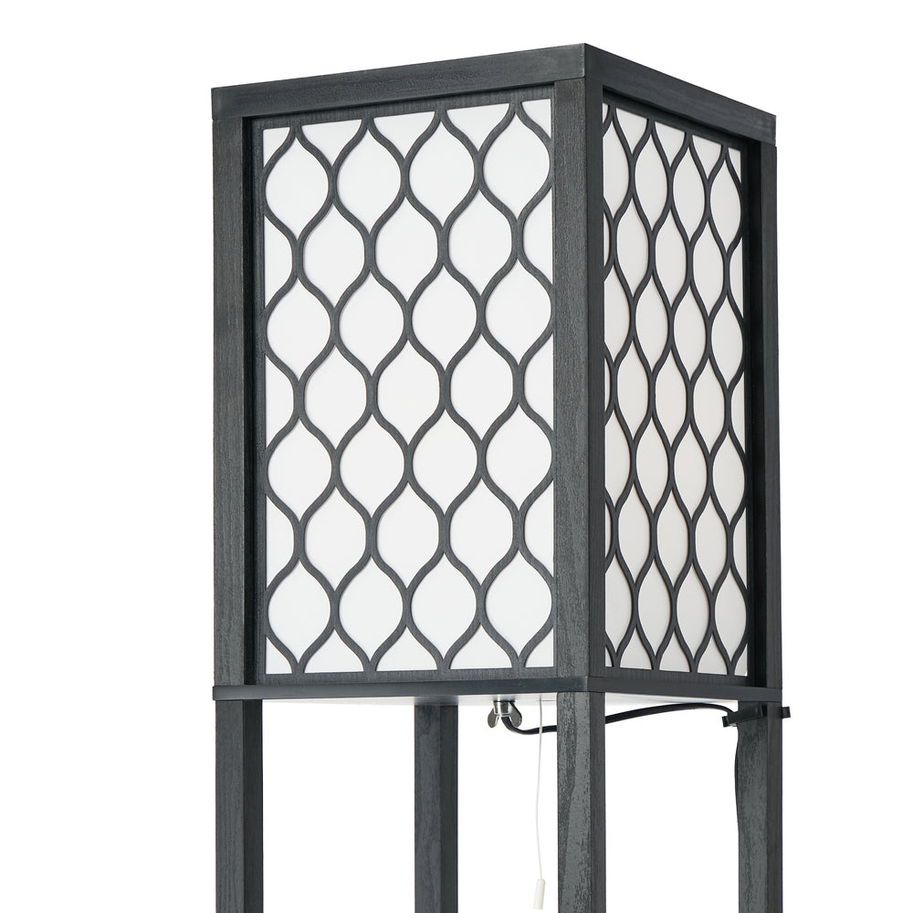 Floor Lamp Metal Fabric Shade 26x26x160cm