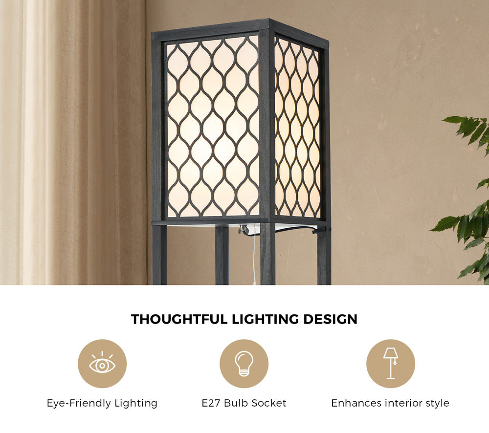 Floor Lamp Metal Fabric Shade 26x26x160cm