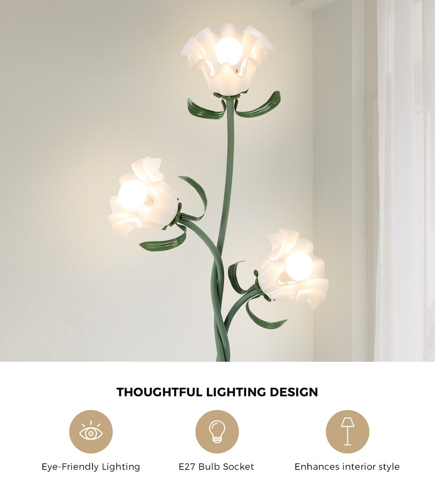 Floor Lamp Metal 3 Light 24x170cm