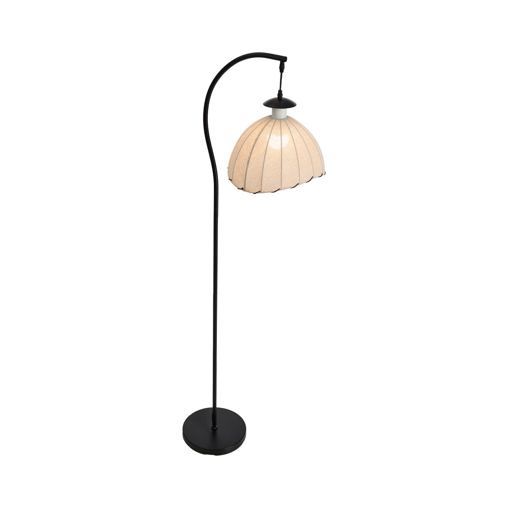 Retro Floor Lamp Standing Light Fabric Shade Metal Frame Home Decor