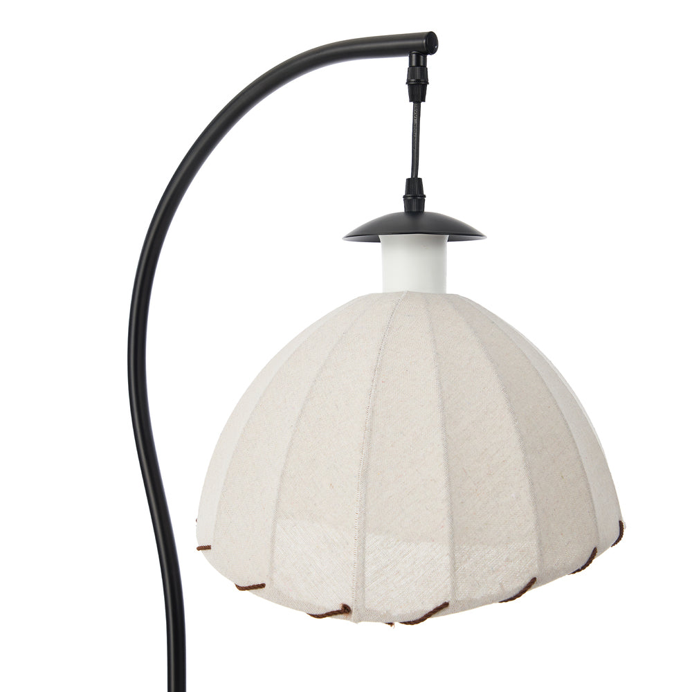 Retro Floor Lamp Standing Light Fabric Shade Metal Frame Home Decor
