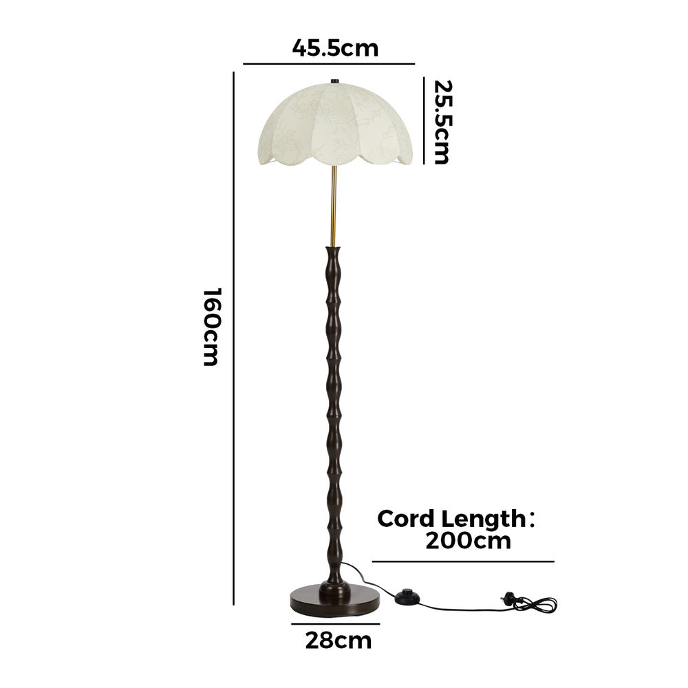 Metal Floor Lamp Fabric Shade 45.5x45.5x160cm
