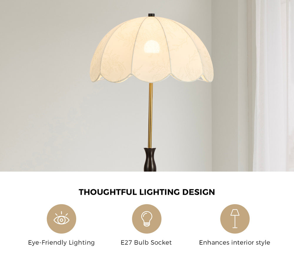 Metal Floor Lamp Fabric Shade 45.5x45.5x160cm