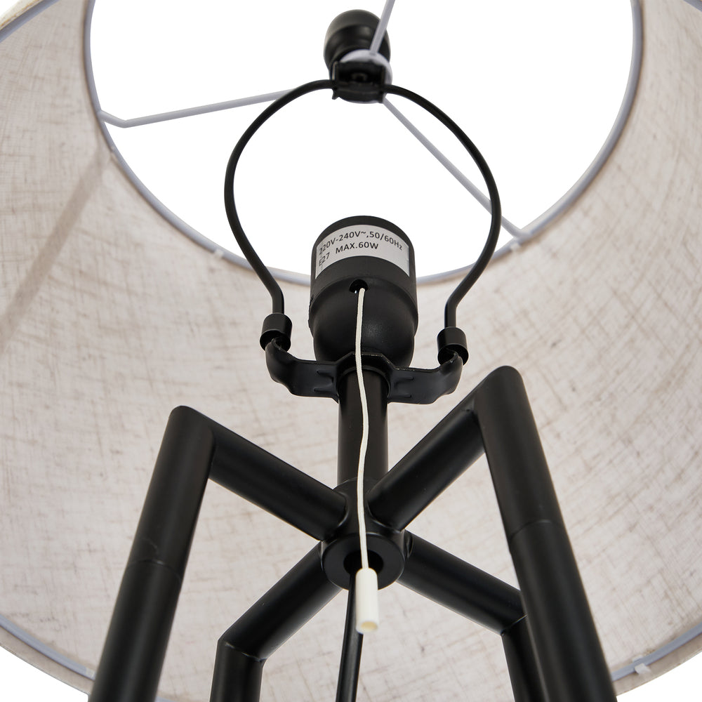 Floor Lamp With Fabric Shade Standing Light And Display Shelf Home Decor