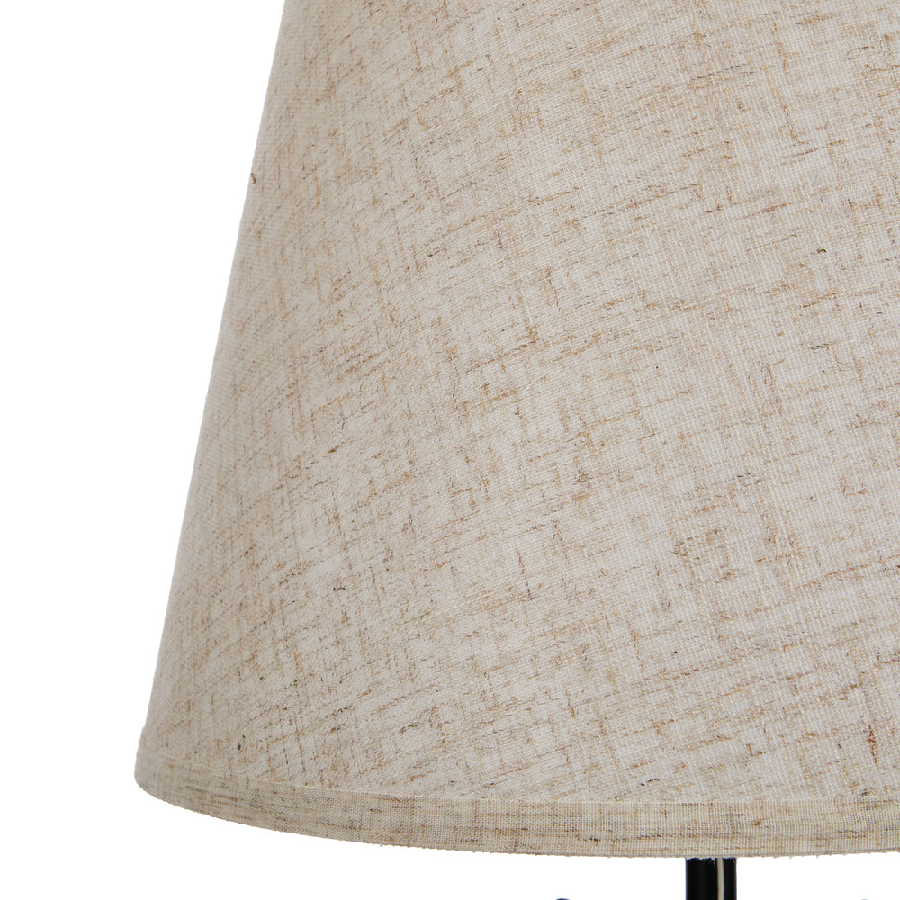 Floor Lamp With Fabric Shade Standing Light And Display Shelf Home Decor