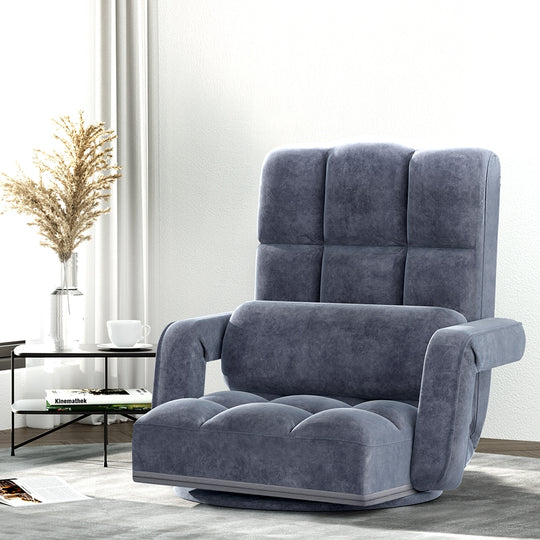Floor Lounge Sofa Bed Swivel Charcoal - Chair Recliner Chaise Chair