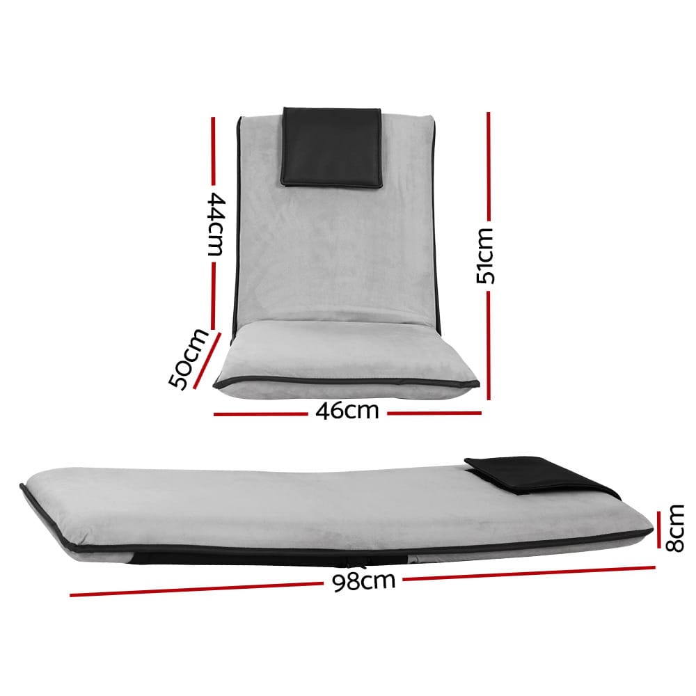 Grey Floor Lounge Sofa Bed 98x46x8cm