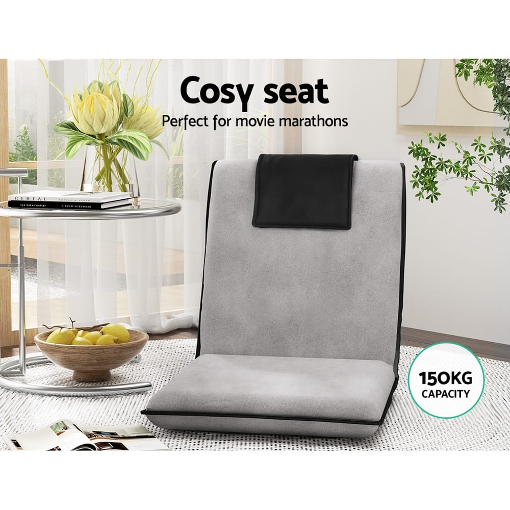 Grey Floor Lounge Sofa Bed 98x46x8cm