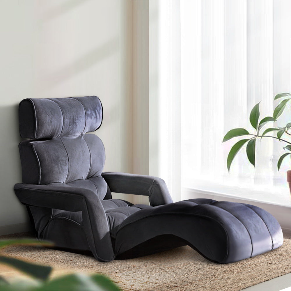 Lounge Sofa with Arms Charcoal