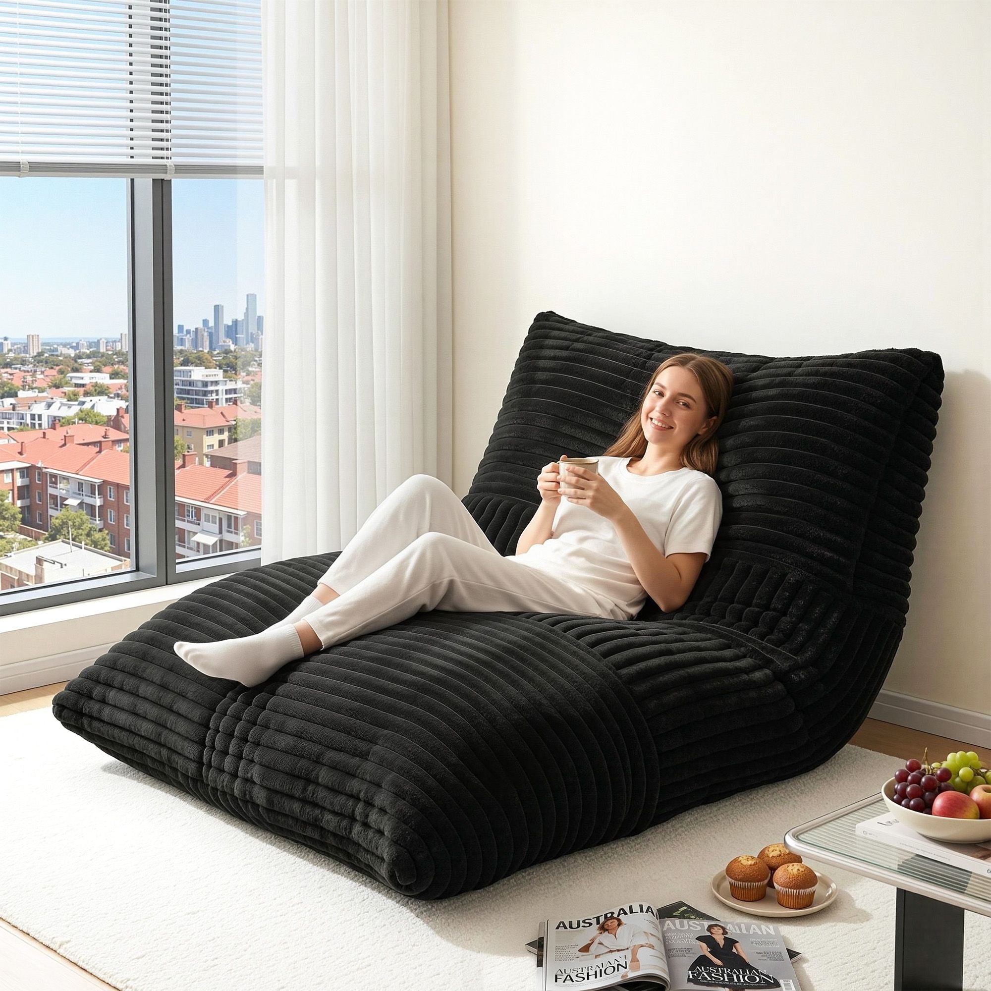 3-in-1 Convertible Bean Bag Floor Chair | Simpledeals