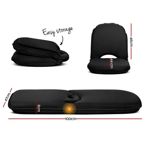 Floor Lounge Sofa Camping Chair Black