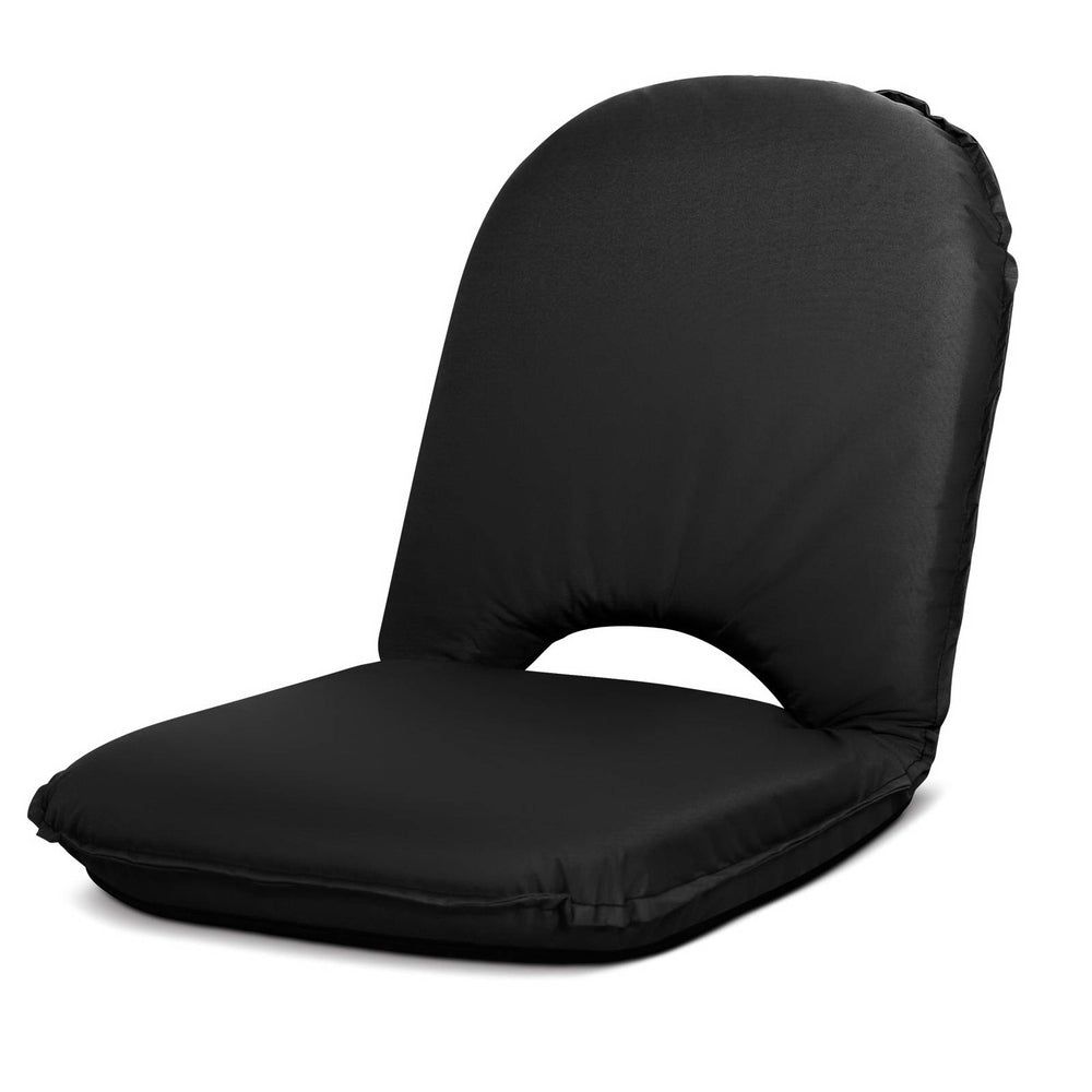Floor Lounge Sofa Chair Foldable Camping Adjustable Recliner Black