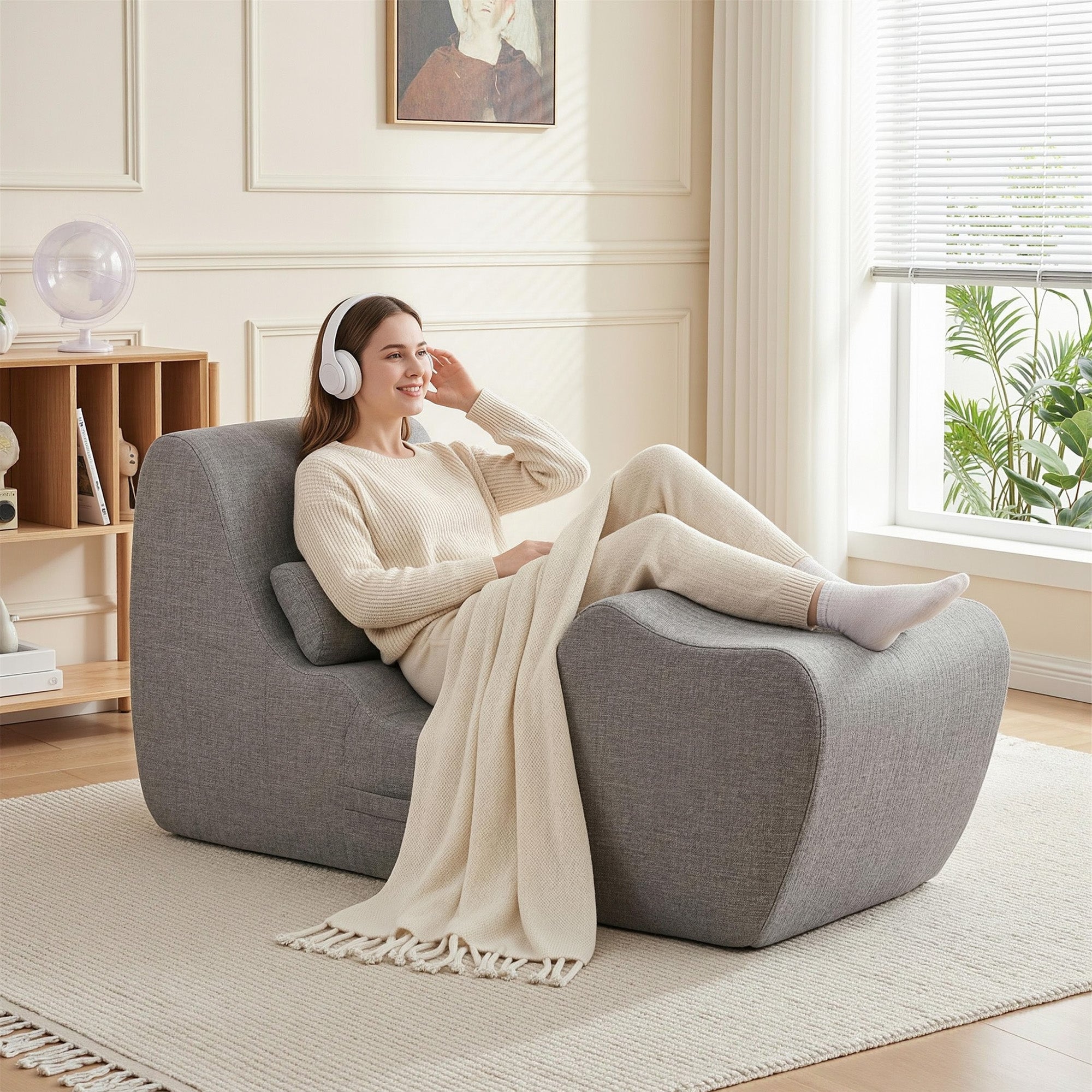 S-Curve Floor Lounger Ergonomic Chaise Chair | Simpledeals