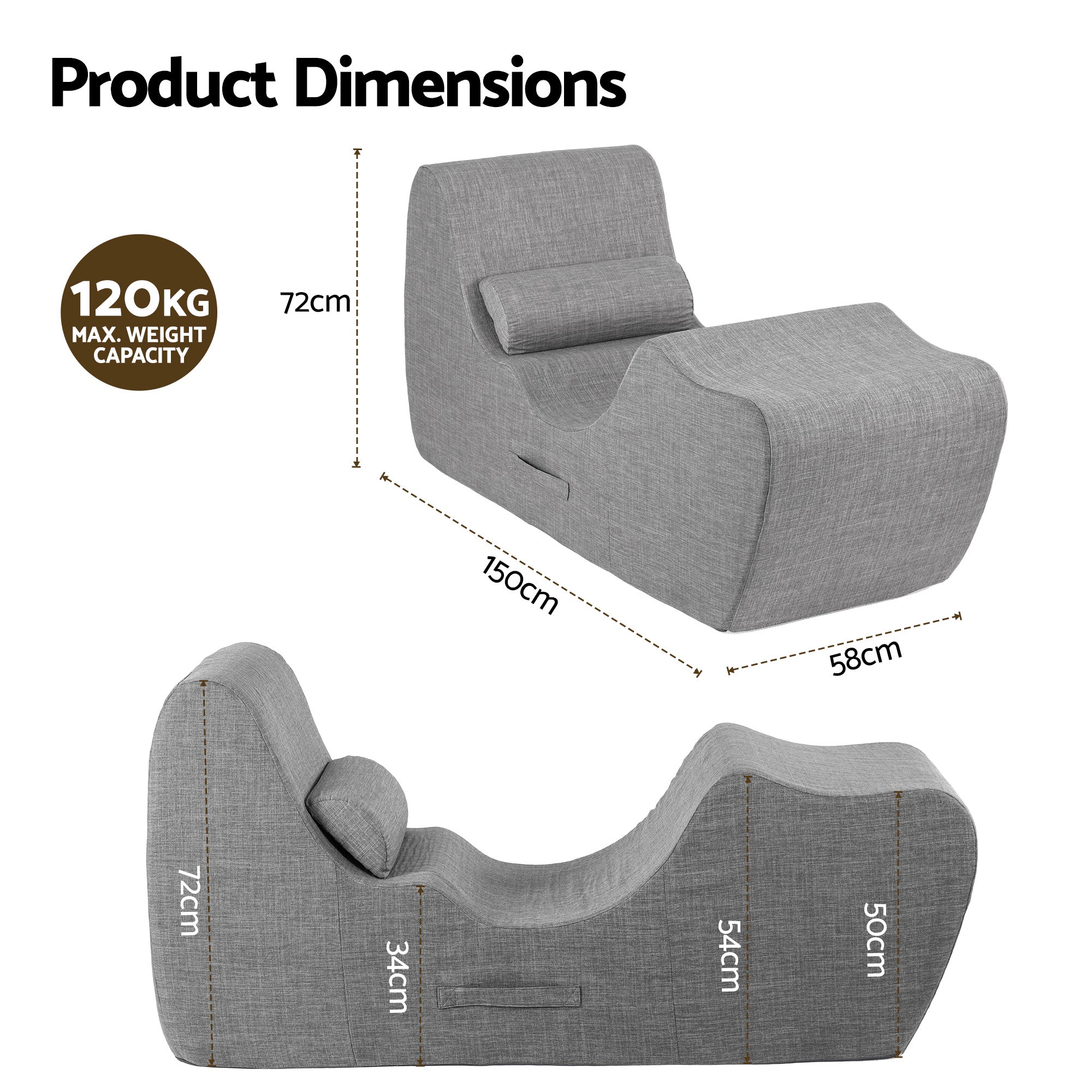 S-Curve Floor Lounger Ergonomic Chaise Chair | Simpledeals