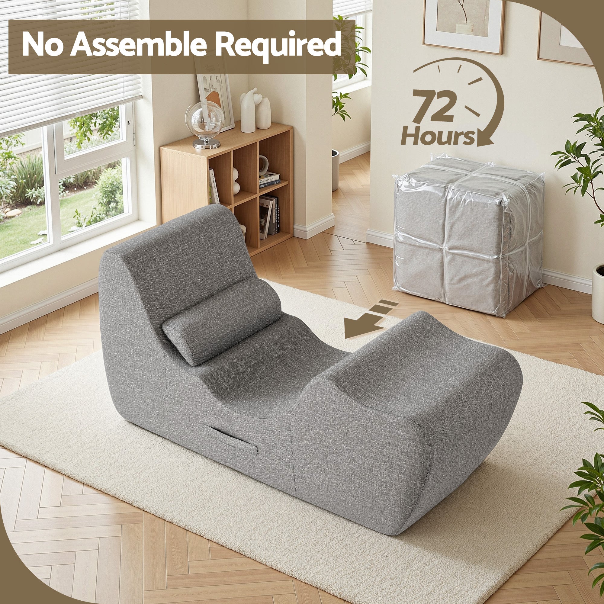 S-Curve Floor Lounger Ergonomic Chaise Chair | Simpledeals
