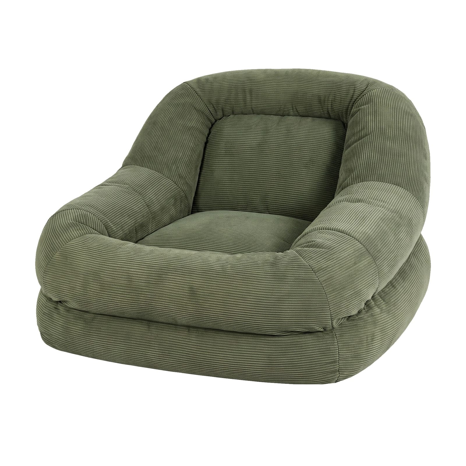 Green Corduroy Armchair Recliner 89x108x58cm