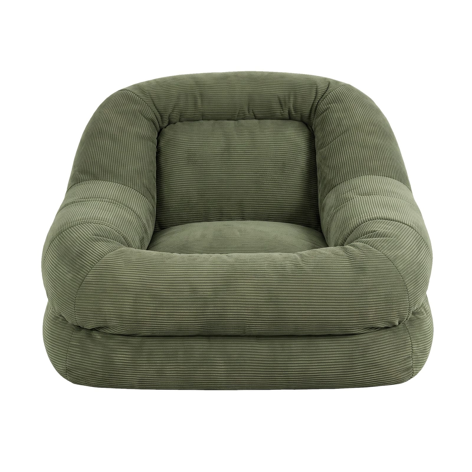 Green Corduroy Armchair Recliner 89x108x58cm