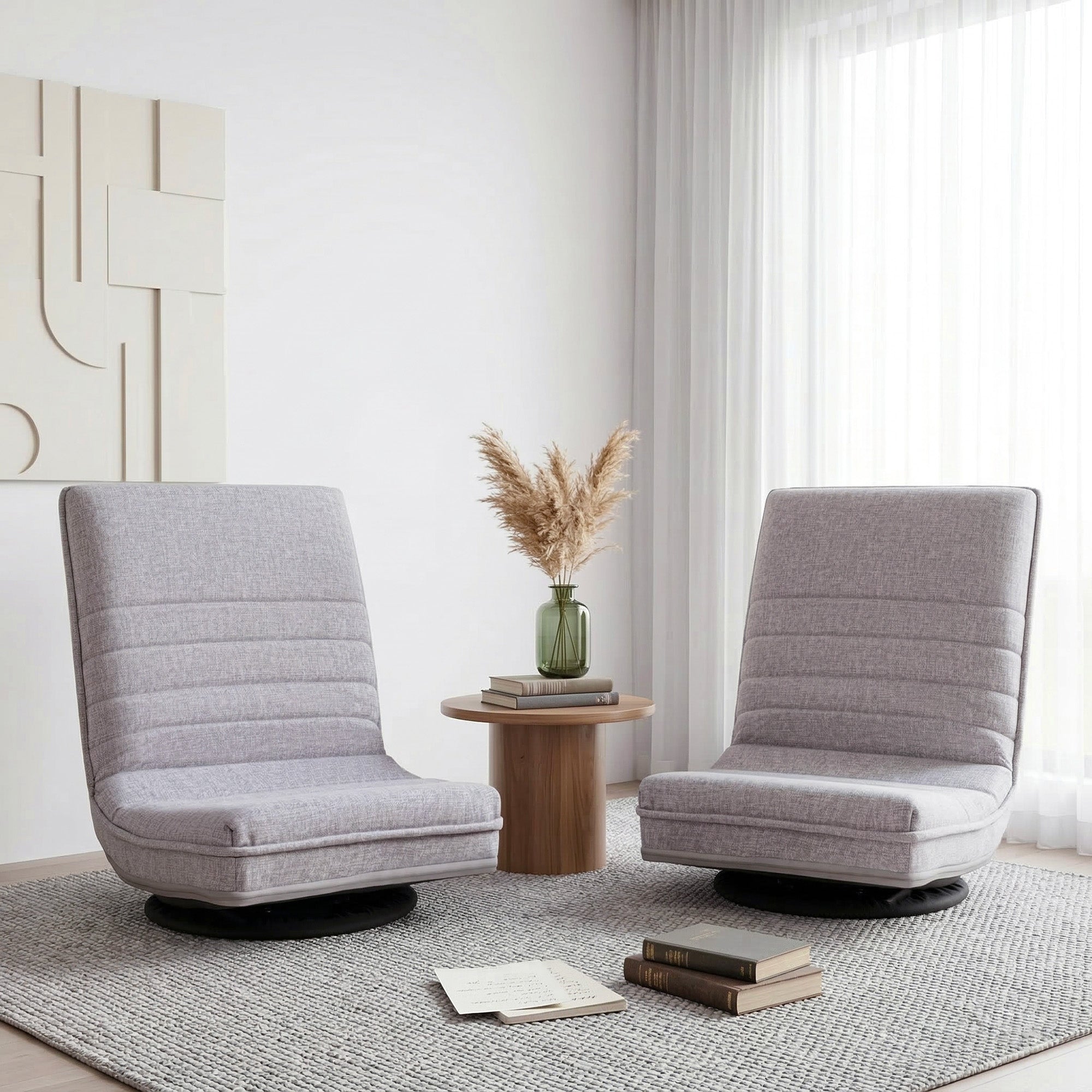 Artiss Floor Chair 360 Swivel Foldable Set 2 | Simpledeals