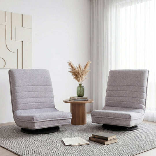 Floor Chair 360 Swivel Foldable Set 2