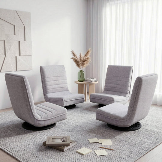 Floor Chairs 4 Pack Swivel Foldable Lounge Seat