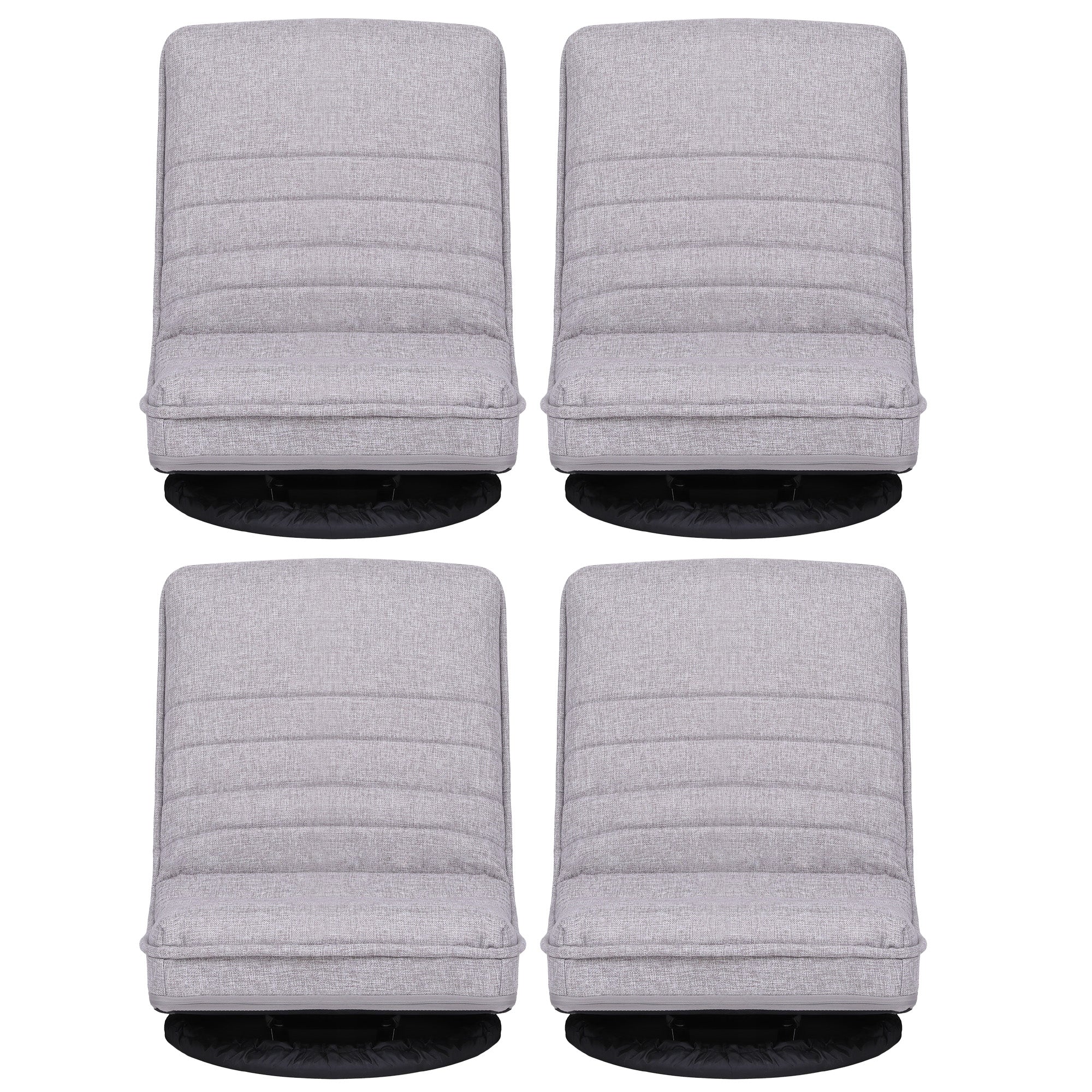 Floor Chairs 4 Pack Swivel Foldable Lounge Seat | Simpledeals