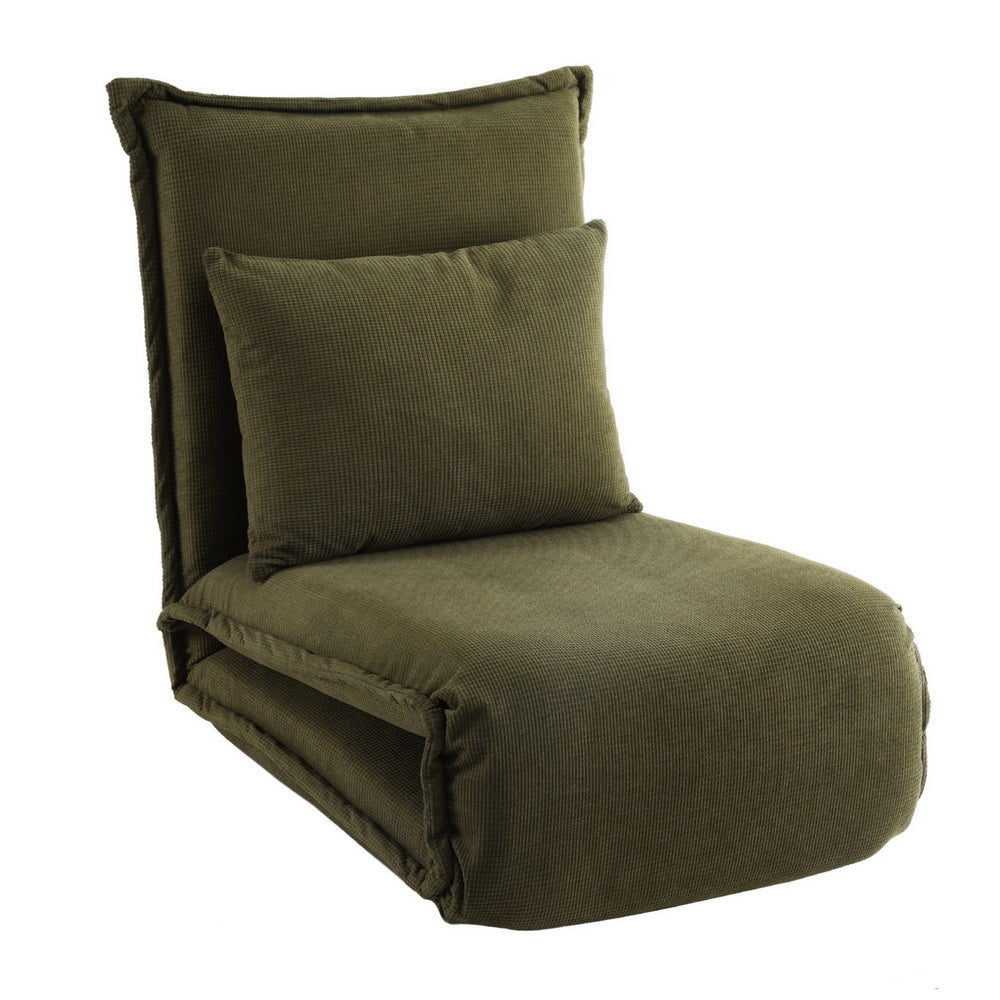 Green colour - Modern Green Foldable Floor Lounge Sofa Bed Adjustable Comfortable Seating
