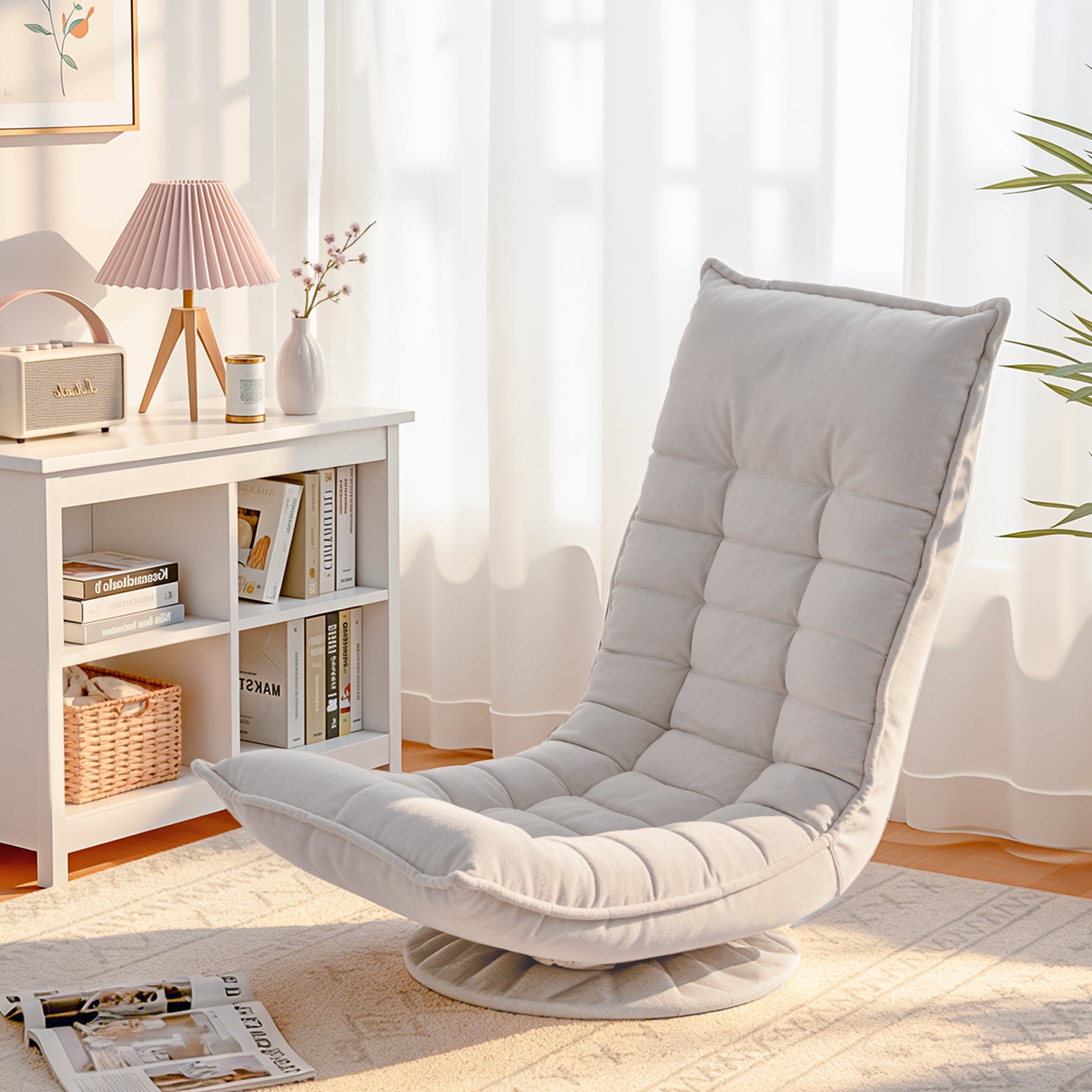 Swivel Floor Chair 5-Position Foldable Lounge | Simpledeals
