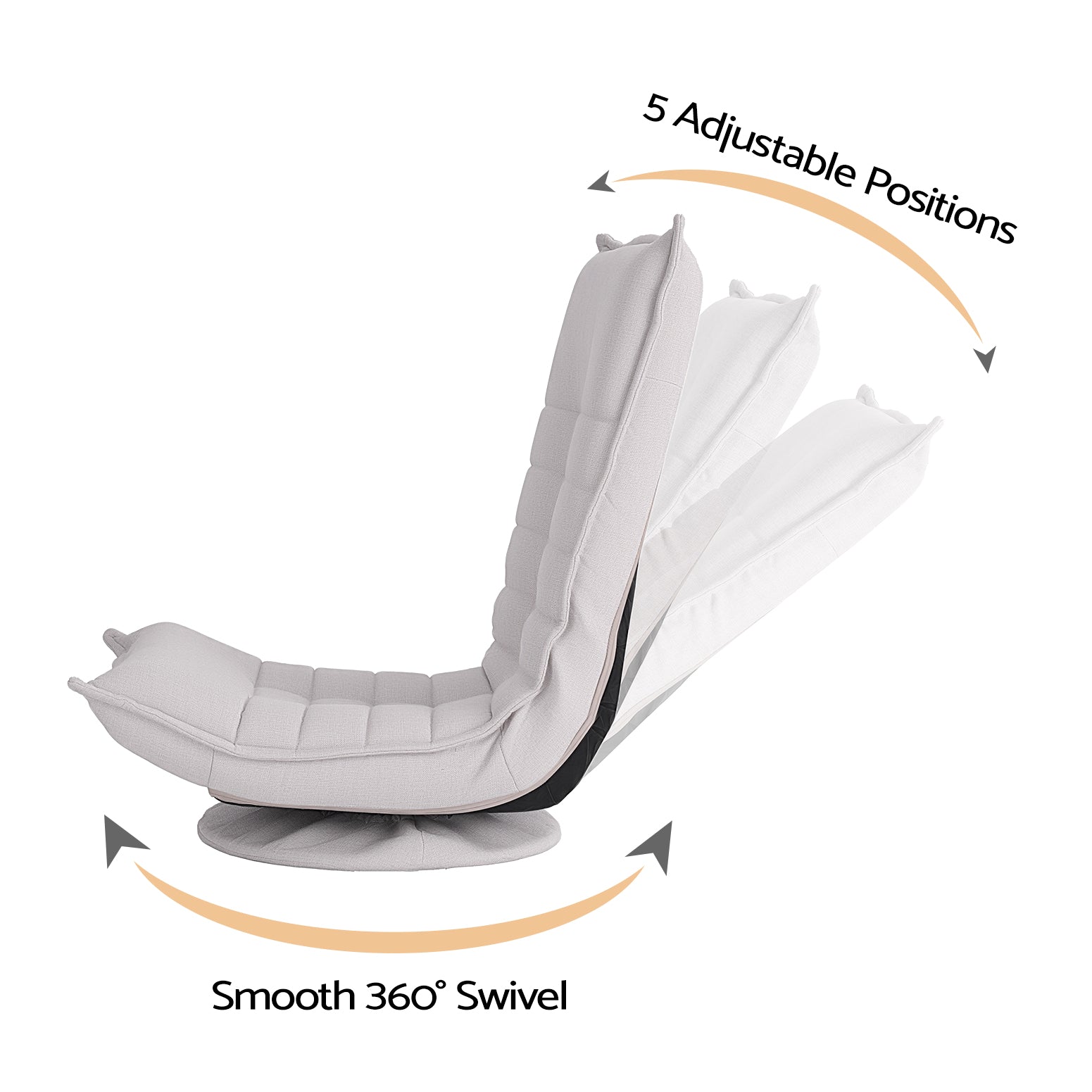 Swivel Floor Chair 5-Position Foldable Lounge | Simpledeals