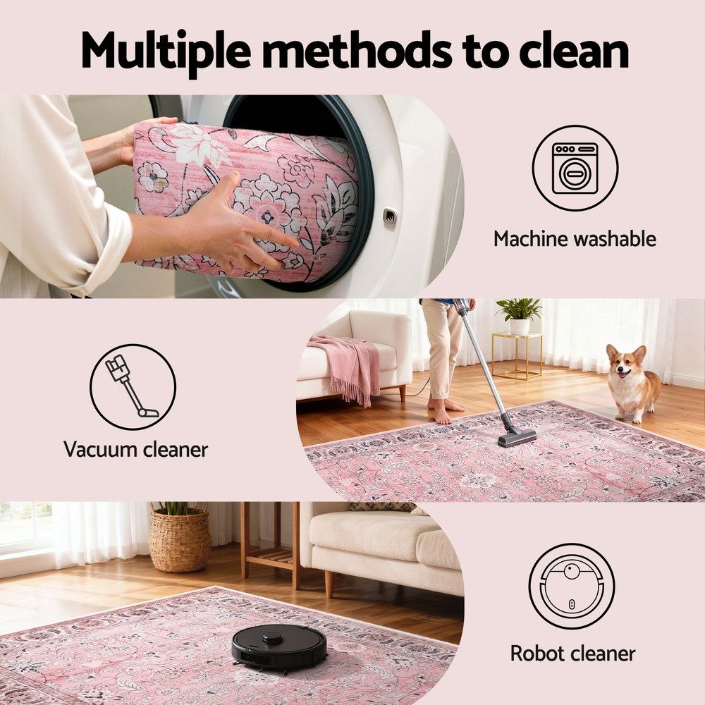 Floor Rug 240X340Cm Large Washable Area Rug Vintage Living Room with Floor Rugs - photo 8
