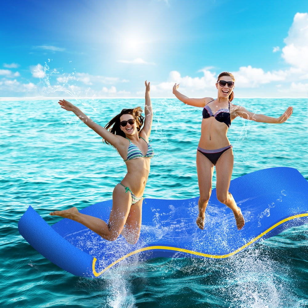 Floating Water Mat 55x180cm Foam Pad Swimming Pool Platform Blue, Blue colour