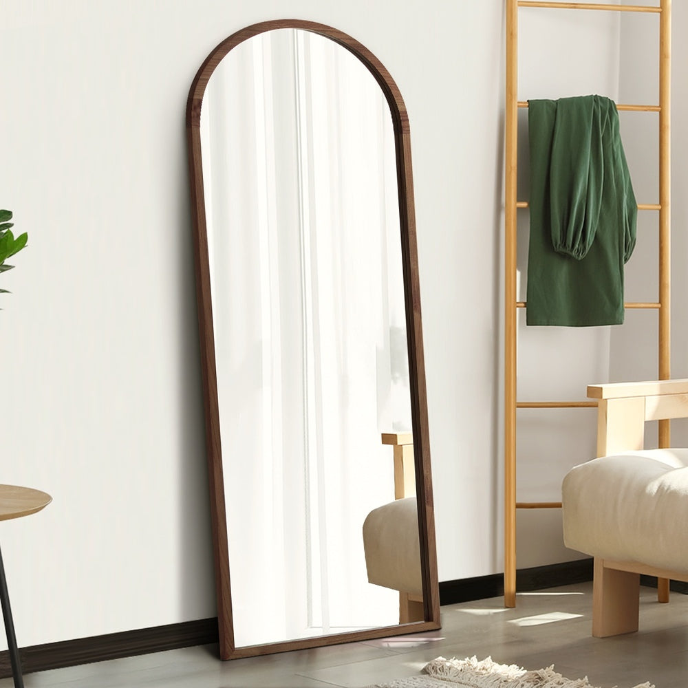 Wooden Full Length Mirror Arched Floor Mirror