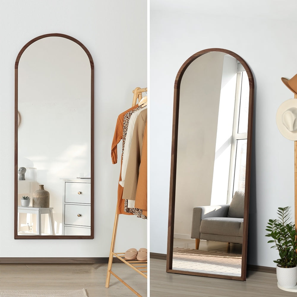 Wooden Full Length Mirror Arched Floor Mirror