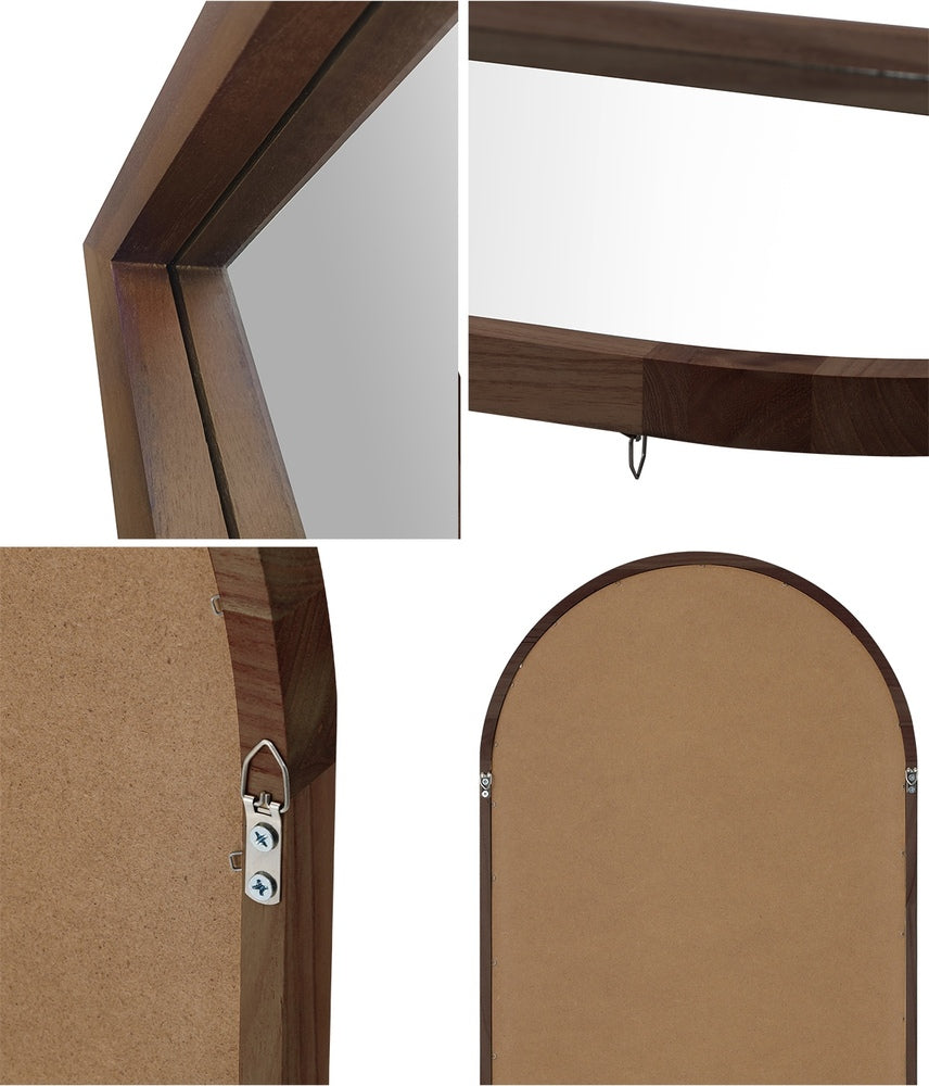Wooden Full Length Mirror Arched Floor Mirror