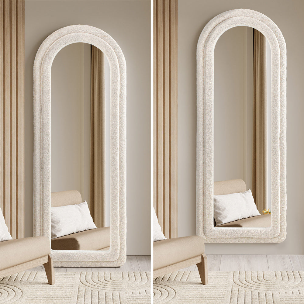 1.8M Full Length Mirror Boucle Frame Bedroom Floor Mirrors