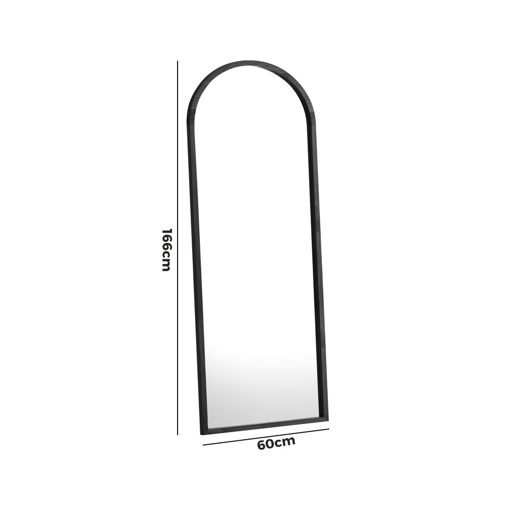Wooden Full Length Mirror Arched Floor Mirror