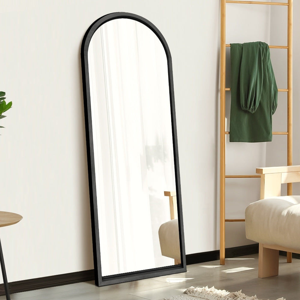 Wooden Full Length Mirror Arched Floor Mirror