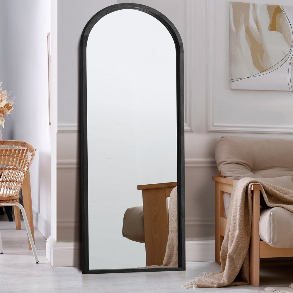 Wooden Full Length Mirror Arched Floor Mirror