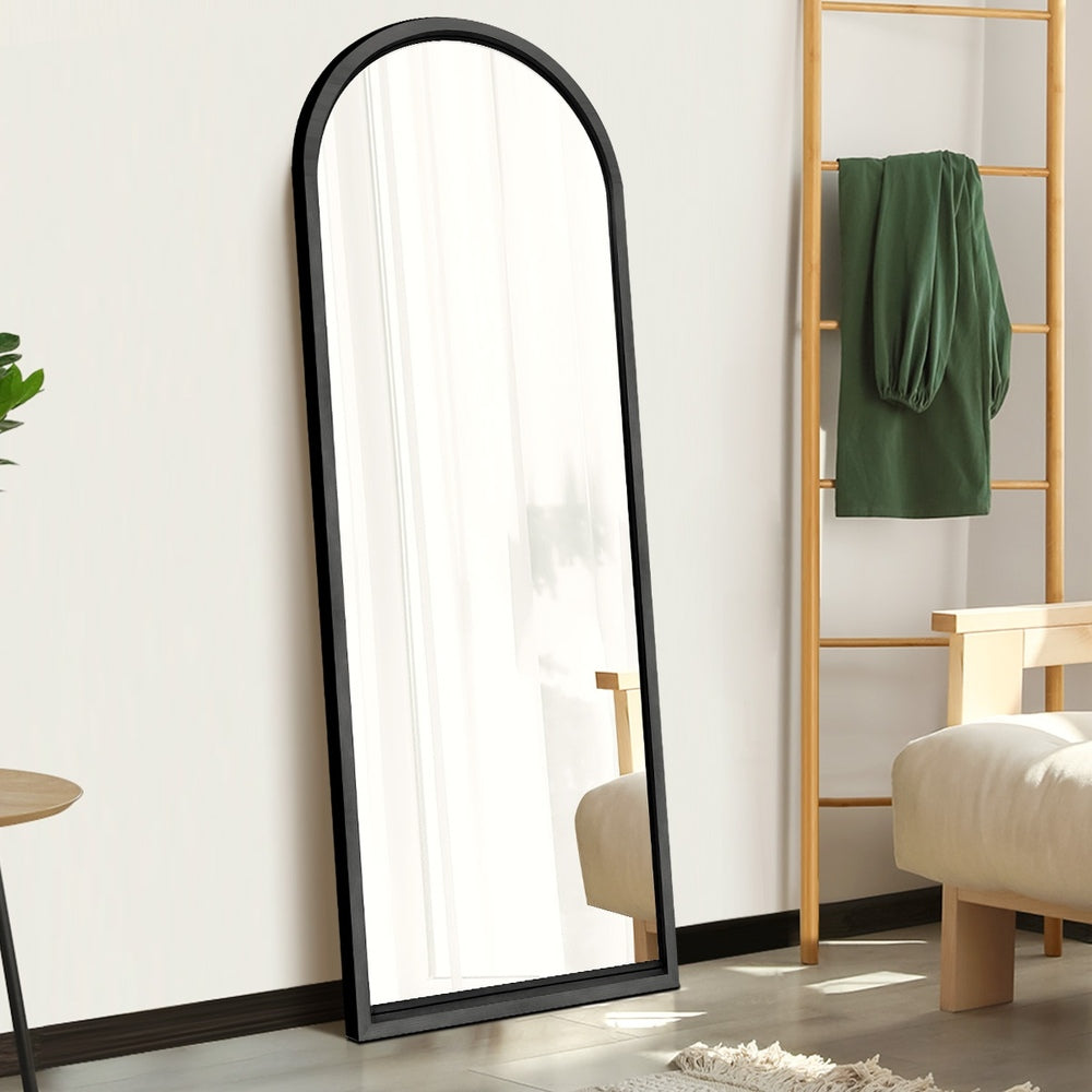 Wooden Full Length Mirror Arched Floor Mirror